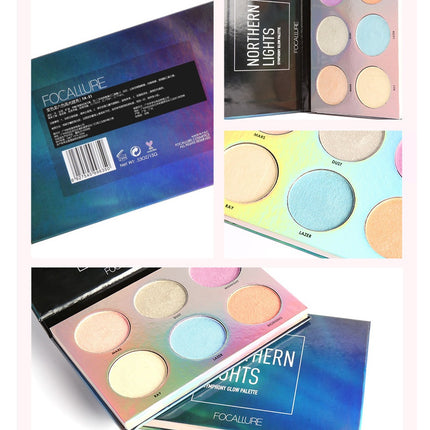 Focallure 6-Kleur Noordelike Ligte Gloei Bronzer Palet