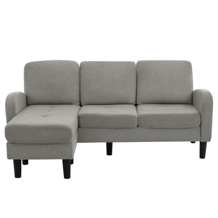 L-vormige Hoekbank Met Lêbank - 3-sitplekbank, 166 X 118 X 77 Cm, Asemende Katoen-linne Stof, Plastiekpote, Modulêre Ontwerp, Ideaal Vir Sitkamers, Woonstelle En Kantore