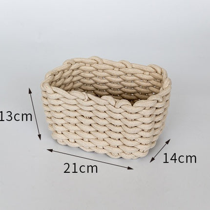 Nordic Wind Hand-woven Thick Cotton Rope Storage Box Simple Storage Basket