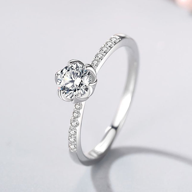 925 Sterling Silwer Ring Vroue