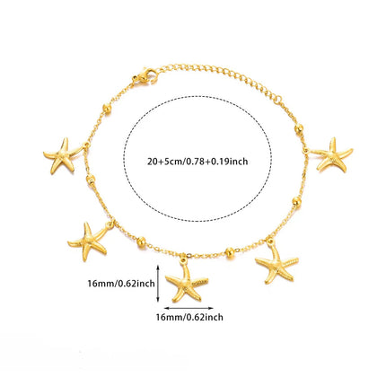 Dolphin Starfish Shell Pendant Ocean Series Anklet