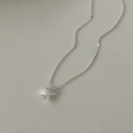 S925 Sterling Silwer Geborselde Ster Halssnoer Vir Vroue