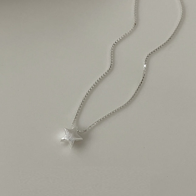 S925 Sterling Silwer Geborselde Ster Halssnoer Vir Vroue