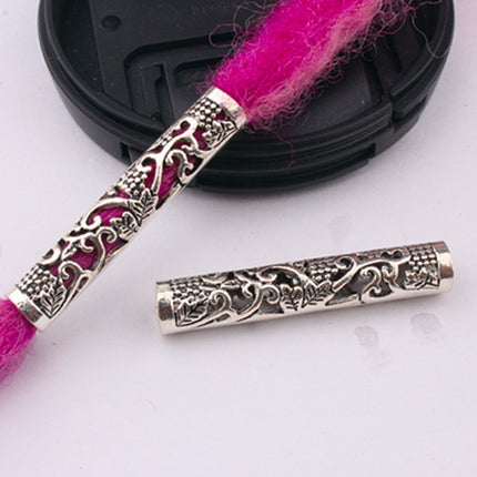 10 Pcs / Lot silver metal hollow hair braid