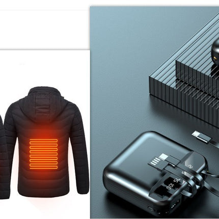 New Heated Jacket Coat USB Electric Jacket Cotton Coat Heater Thermal Clothing Heating Vest Men's Clothes Winter