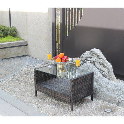 Buite Patio Meubels Koffietafel Met Deursigtige Getemperde Glas