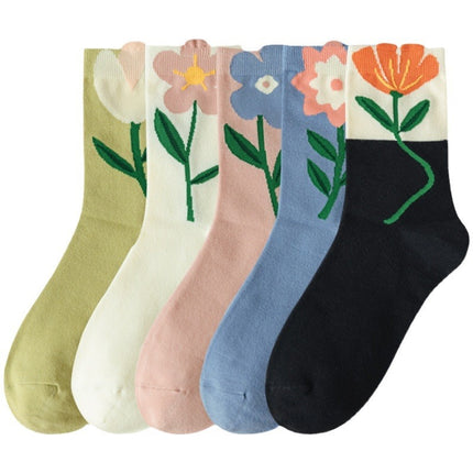 Three-dimensional Tulip Cotton Socks Tube Socks College Style
