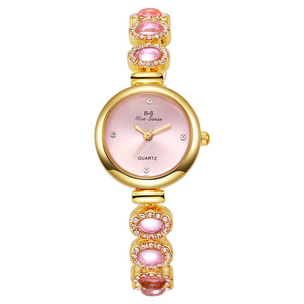 Vroue-armband Ronde Wyse Diamant Gevorderde Kwarts-horlosie