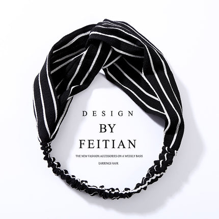 Fabric cross-knotted bow chiffon floral headband