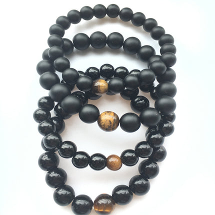 Swart Agaat Los Kraal Geel Tieroog Armband