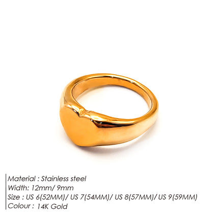 Loving-Heart 18K Vergulde Vlekvrye Staal Ring Vir Vroue