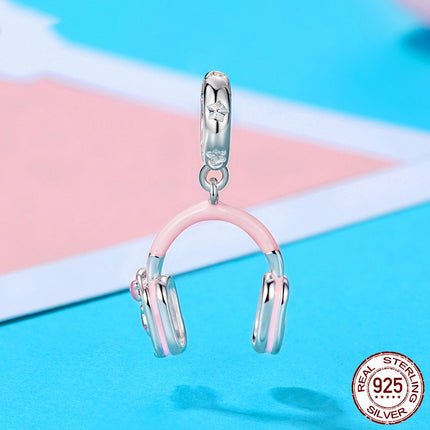 S925 Sterling Silwer Oorspronklike Oorfoonhangertjie Diy Krale