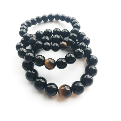Swart Agaat Los Kraal Geel Tieroog Armband
