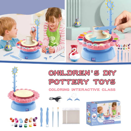Electric Pottery Drawing Machine Clay Toy Diy Set