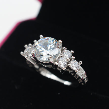 Ebay warmverkopende diamant handornamente groothandel hoëgraad agt hart agt pyl sirkonium-verlowingsring