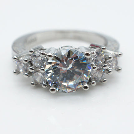 Ebay warmverkopende diamant handornamente groothandel hoëgraad agt hart agt pyl sirkonium-verlowingsring