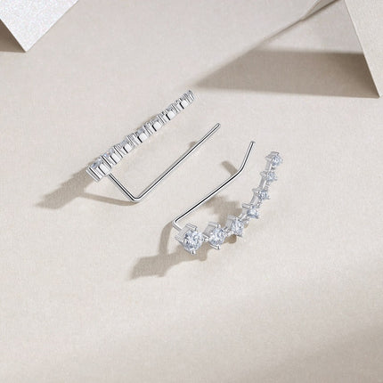 Top-quality Moissanite Luxury And Fashionable Light Luxury Jewelry Silver Stud Earrings S925 Silver Plated Platinum
