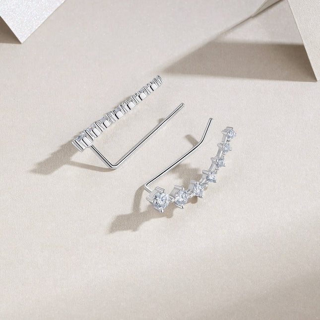 Top-quality Moissanite Luxury And Fashionable Light Luxury Jewelry Silver Stud Earrings S925 Silver Plated Platinum