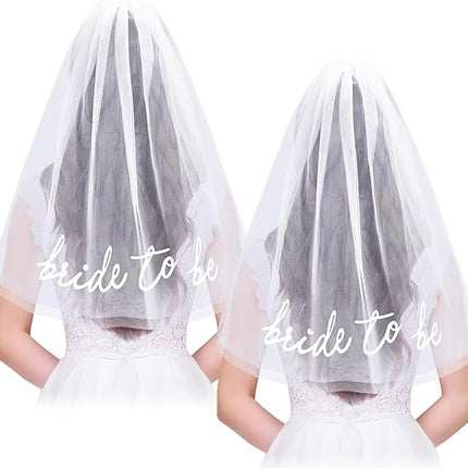 Bruid Om Te Wees Geborduurde Sluier Bachelorette Party BachParty Toebehoor Bruid Om Te Wees Hoofband Wit Bruidsluier Haarstuk Vir Bruidstort Verloofpartytjie Troue Bruidsmeisie Geskenk Opruiming