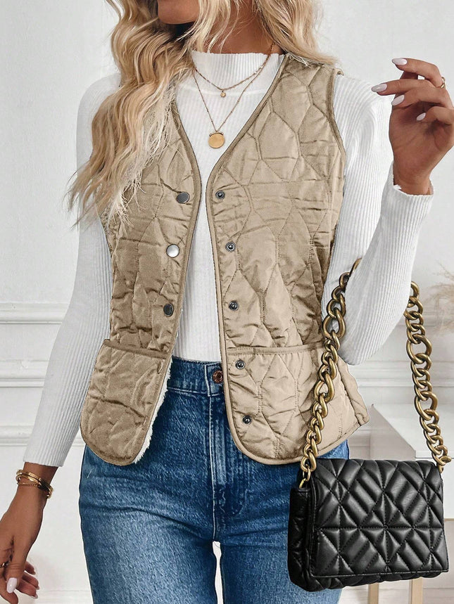 Plush Lining Padded Vest Winter Clothes Acket