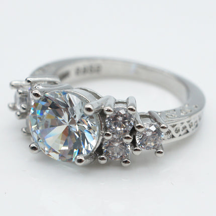 Ebay warmverkopende diamant handornamente groothandel hoëgraad agt hart agt pyl sirkonium-verlowingsring