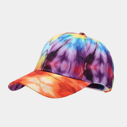 Men's And Women's Tie-dye Colorful Graffiti Peaked  Summer