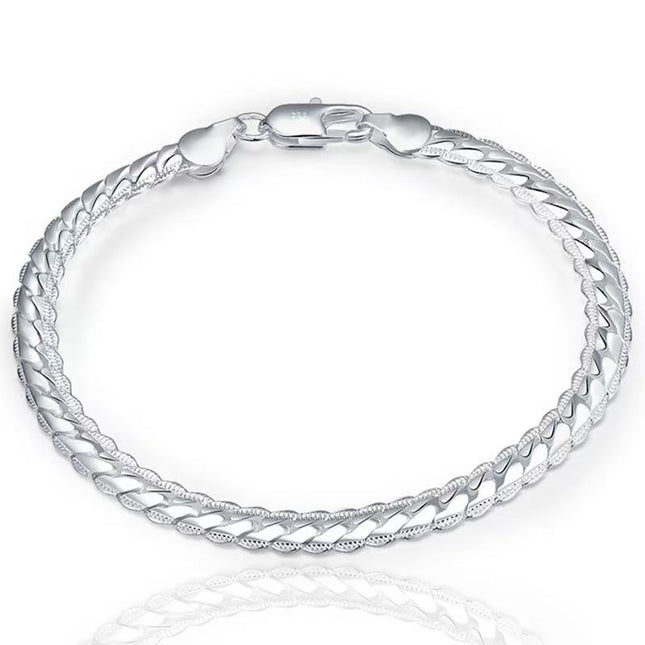 Versilwerde Volledige Syprofiel-kettingarmband — Stylvol En Modieus
