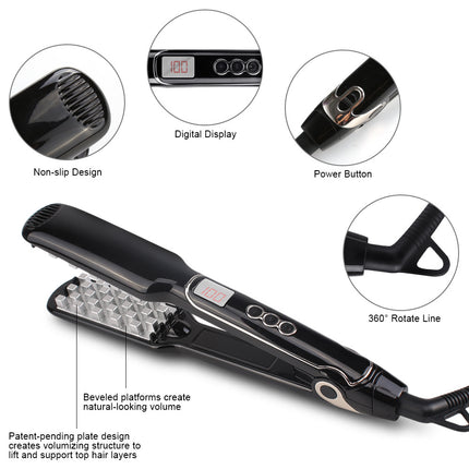 Mode Haar Volumiserende Yster Plat Yster Straightener Digitale Plat Yster Met LCD-skerm Haarkappersgereedskap
