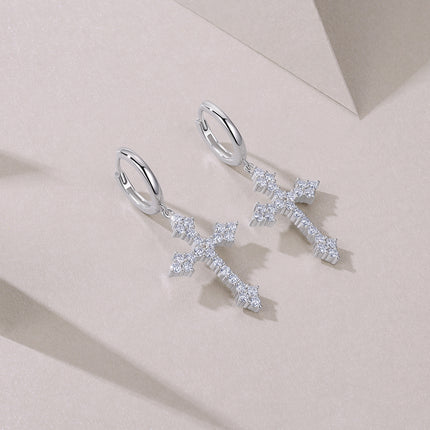 Top-quality Moissanite Luxury And Fashionable Light Luxury Jewelry Silver Stud Earrings S925 Silver Plated Platinum