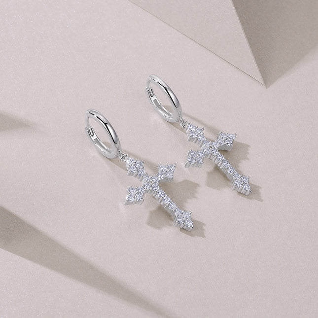 Top-quality Moissanite Luxury And Fashionable Light Luxury Jewelry Silver Stud Earrings S925 Silver Plated Platinum