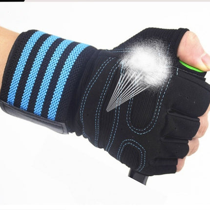 Ribbon Compression Wristband Sports Non-slip Half-finger Gloves