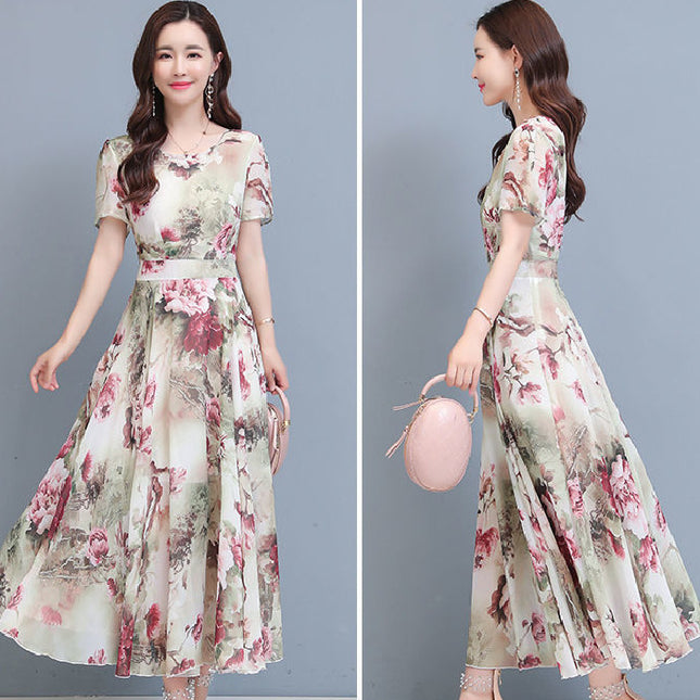 Elegant Floral Fashion Dress Women's Summer Fashion