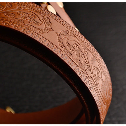 Men's Leisure Leather Belt With Woven Pattern
