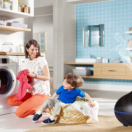 Creative Home Appliance Full Wood Grain Remote Control Aromatherapy Lamp