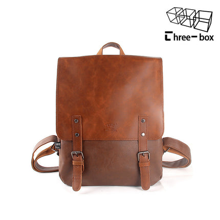 PU Leather Travel Backpack Leather Men Laptop Backpack Male Large Capacity