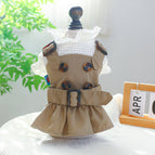 Khaki Button Skirt / L