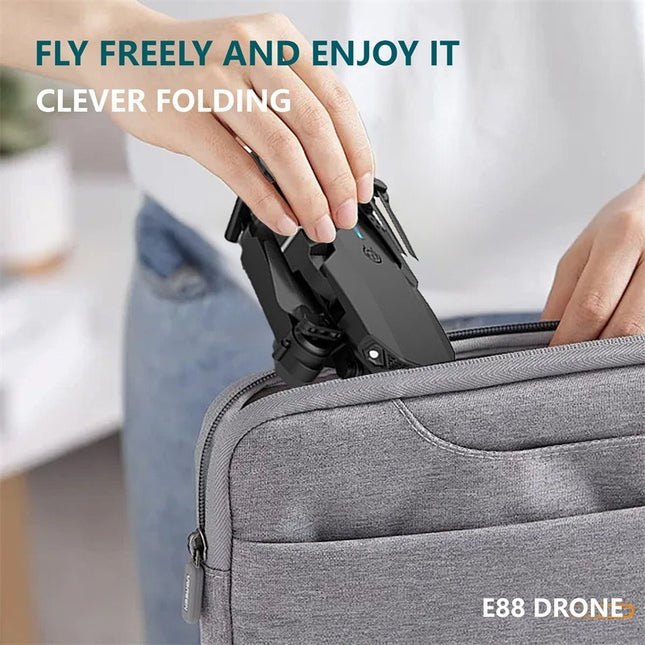 The E88 Dual-camera Drone With Two Batteries Has The Function Of Altitude Hold Mode. It Is Equipped With Dual Lenses And Can Fly Stably.