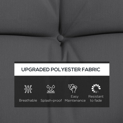 59" Tufted Bench Cushions & Throw Pillows, Replacement Bench Seat Pad, Back & 2 Pillows for Outdoor Furniture, Charcoal