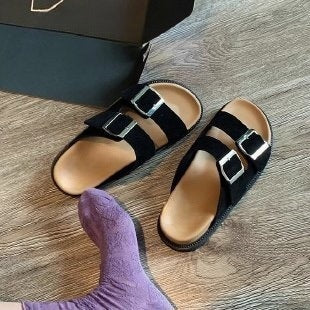 Informele Somerdrag vir Vroue Birkenstock-skoene Gordelgesp-halfpantoffels