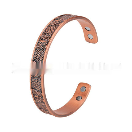 Rooi Koper Magnetiese Oues-Van-Dae Armband Met Vlinderontwerp Verlengde Magnetiese Slot