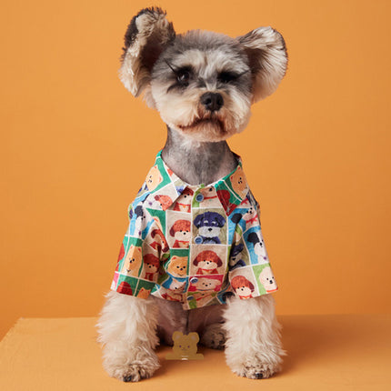 Thin Puppy Cute Flower Shirt Polka Dot Dress