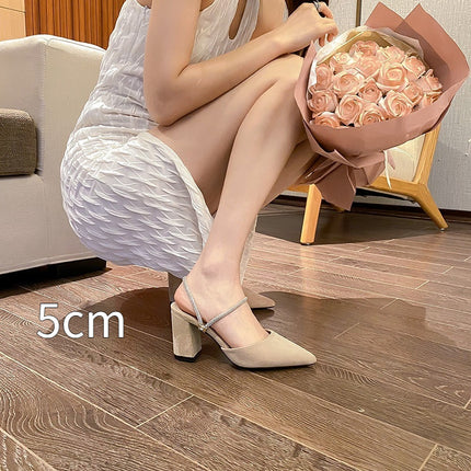 Thick Heel Toe Box Plus Size High Heels Women's Shoes