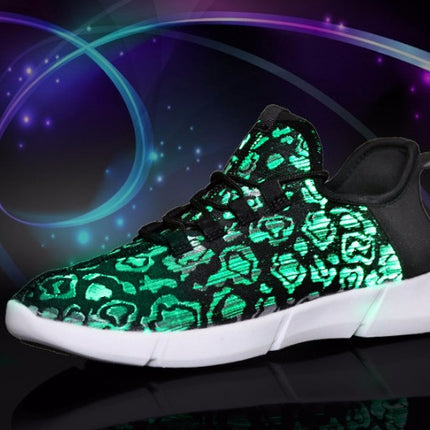 Fiber Optic LED Shoes USB Recharge Glowing Sneakers Man Llight Up Shoes