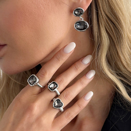 Minimalistiese Grys Diamant Geometriese Akriel Juweliersware