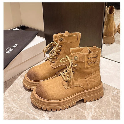 All-matching British Style Western Denim Worker Boots Outdoor Work Clothes Ankle Boots
