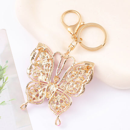 Metaal Strass Vlinder Sleutelhanger Klein Hanger