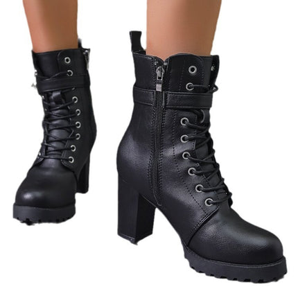 Autumn And Winter New Women's Plus Size Martin Boots Ankle Boots Belt Buckle