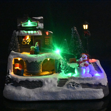 Christmas Glowing LED Light Music House Christmas Decorations
