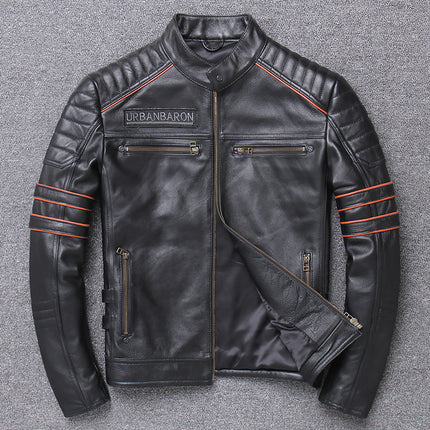 Harley Regte Leer Klere Mans Motorfiets Ry Motorfiets Klere Slank Pas