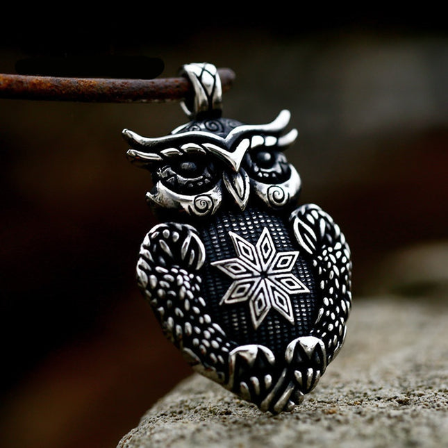 Stylish Stainless Steel Owl Pendant
